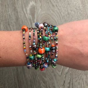 Multicolored Beaded Bracelet with Magnetic Clasp